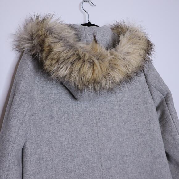 J. CREW Chateau Parka Italian Wool Stadium Cloth Heather Dusk Gray Women's 4 - Picture 12 of 16